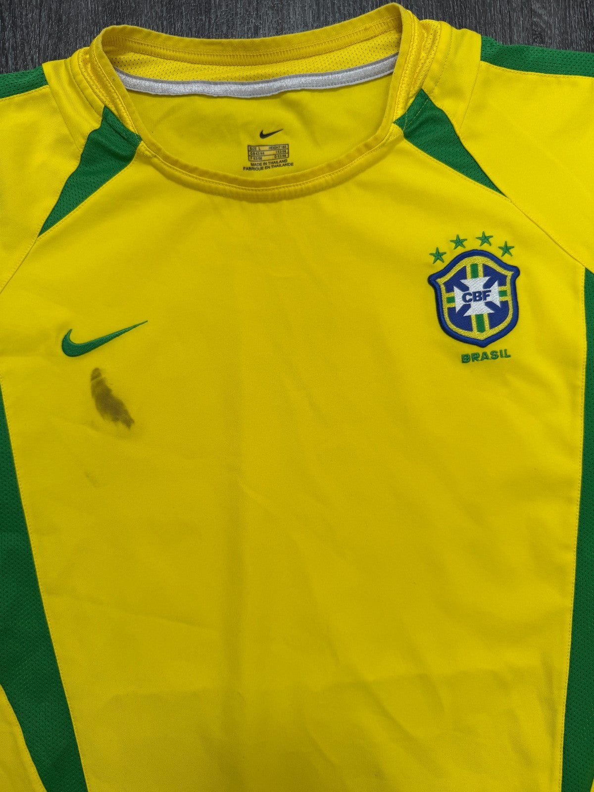 Original Authentic Nike Brazil Brasil 2002 Home Shirt Mens Large1