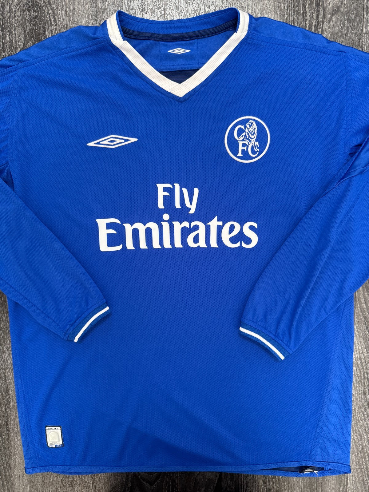 Original Umbro Chelsea 2003/2004 Long Sleeve Home Shirt MUTU 7 Mens Large L3