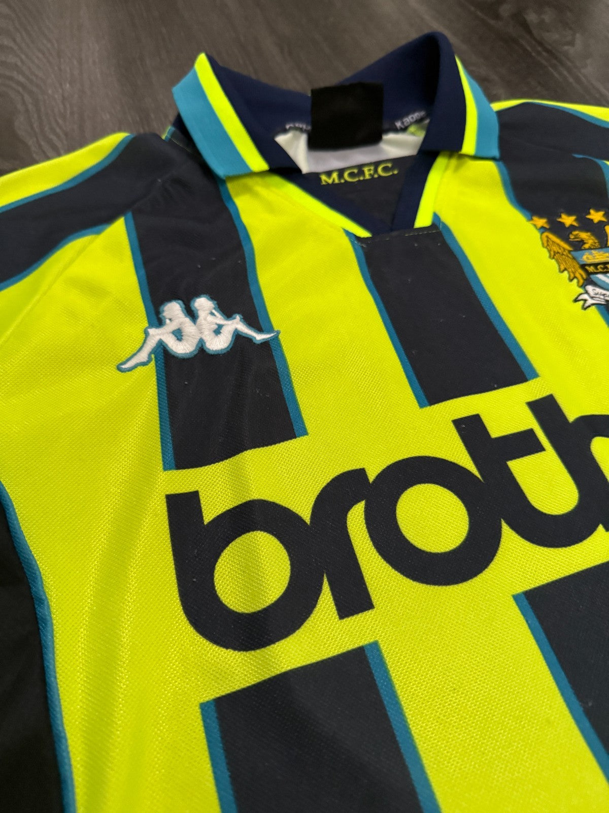 Original Kappa Manchester City 1998/1999 Away Shirt Mens Large L3