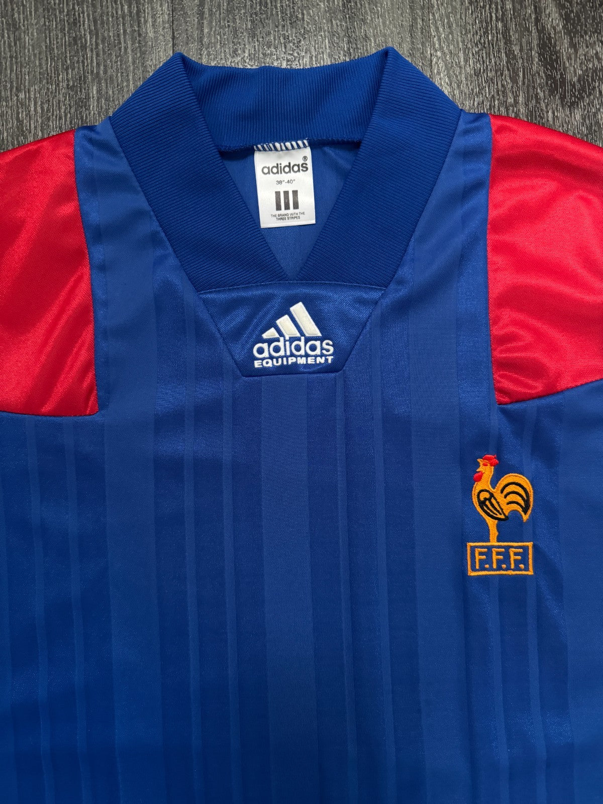 Original Adidas France 1992 Home Shirt Mens Medium M1