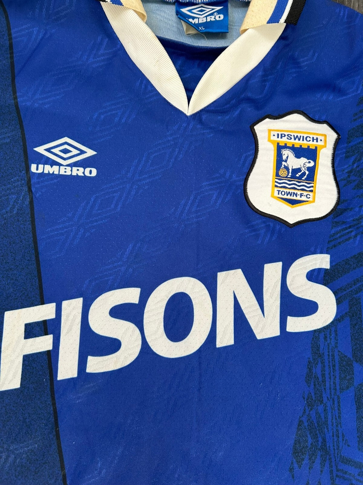 Original Authentic Umbro Ipswich Town 1994/1995 Home Shirt Mens Extra Large XL1