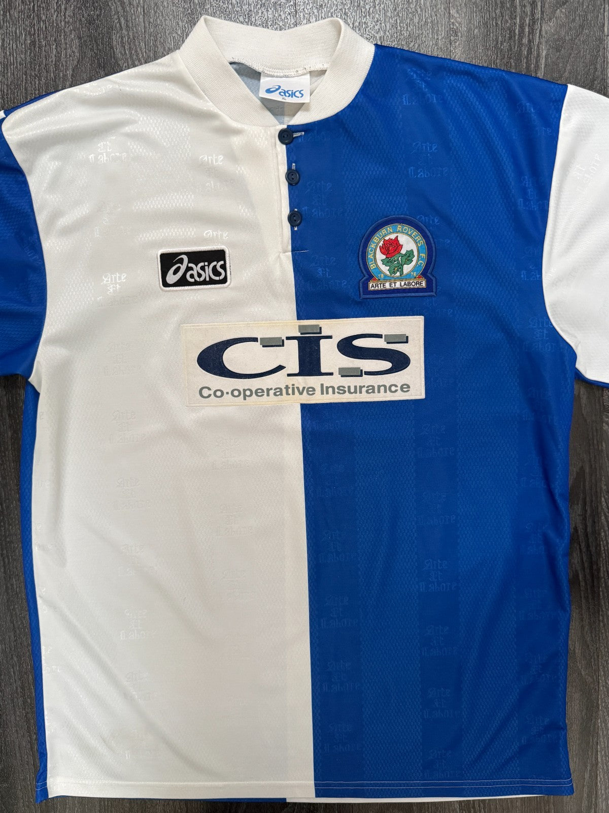 Original Asics Blackburn Rovers 1996/1997 Home Shirt Mens Extra Large XL0