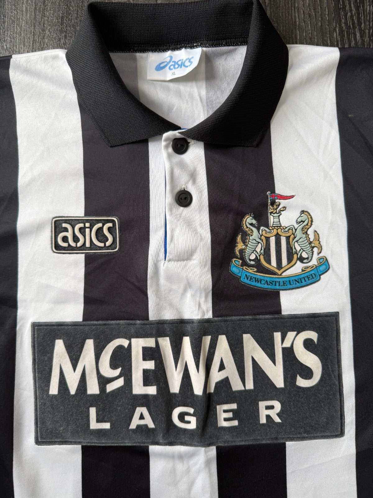 Original ASICS Newcastle United 1993/1994 Home Shirt Mens Extra Large1