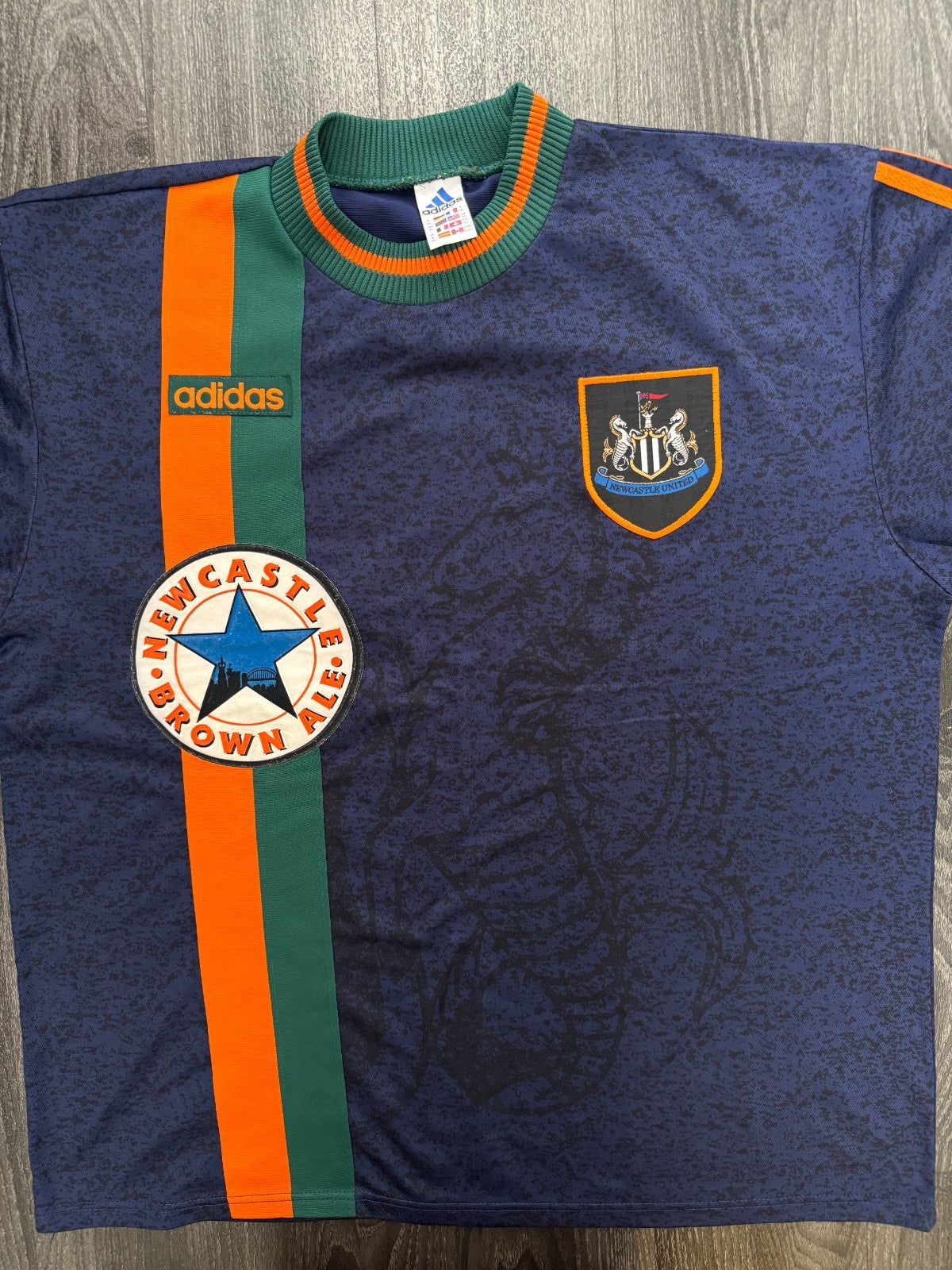 Original Authentic Adidas Newcastle United 1997/1998 Away Shirt Mens Extra Large0