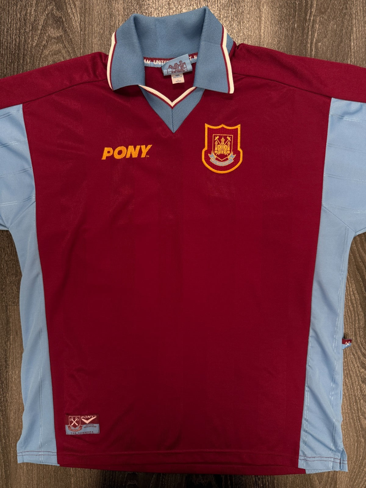Original PONY West Ham United 1997/1998 Home Shirt Mens Large0