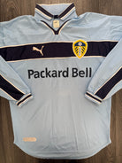Original PUMA Leeds United 1999/2000 Long Sleeve Away Shirt WOODGATE 6 Mens M3