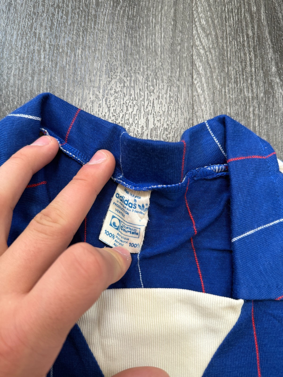 Original Adidas France Football 1982 Long Sleeve Home Shirt Mens Small2