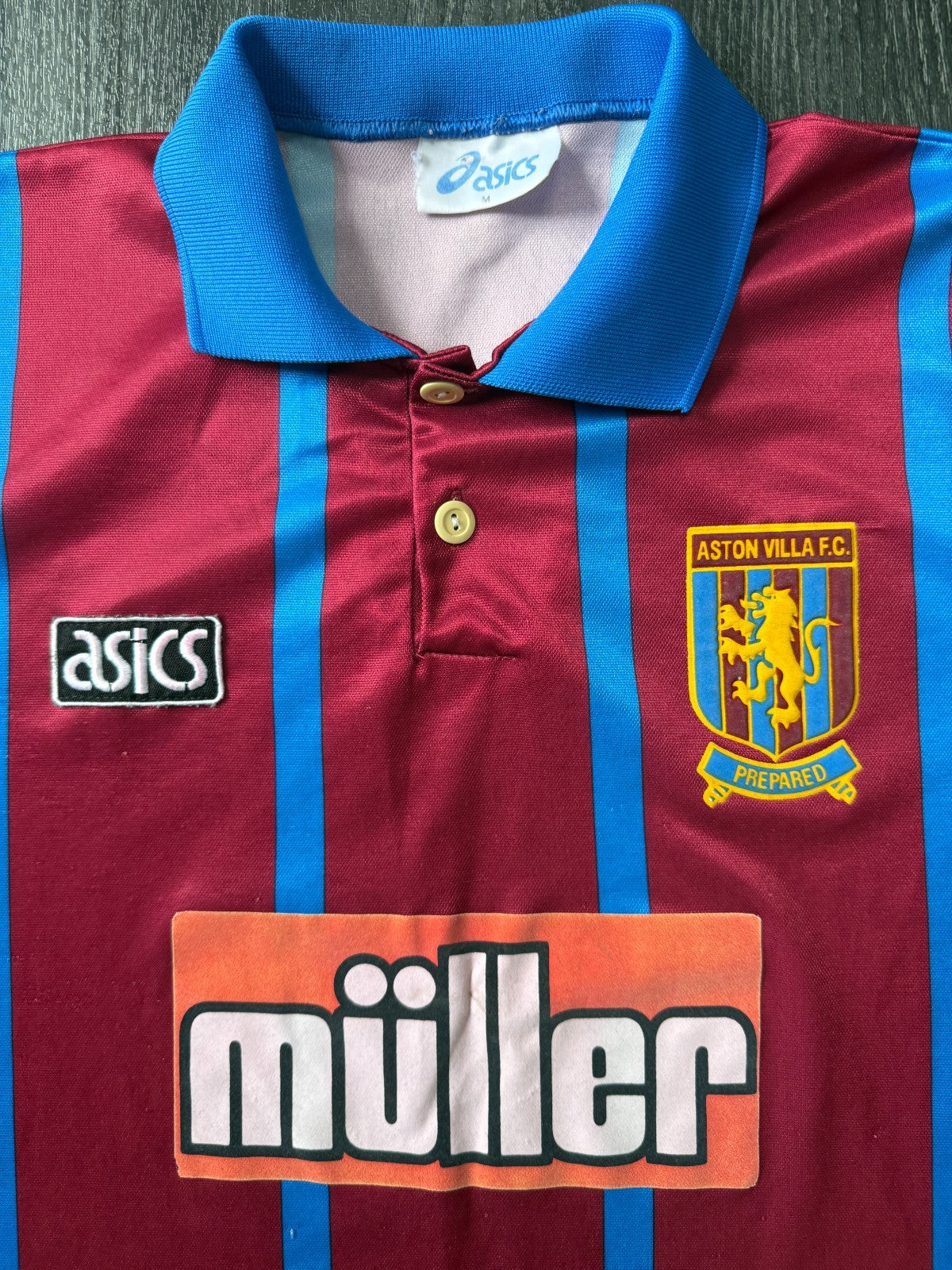 Original Authentic Asics Aston Villa 1993/1994 Home Shirt Mens Medium1