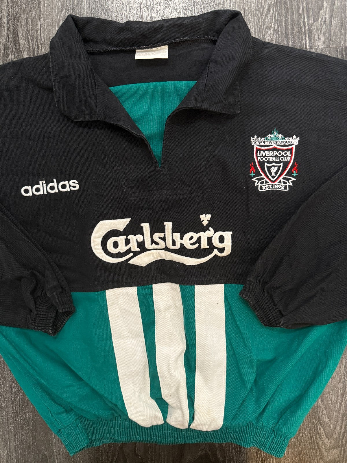 Original Authentic Adidas Liverpool 1993/1994 Drill Top Jacket Mens Large0