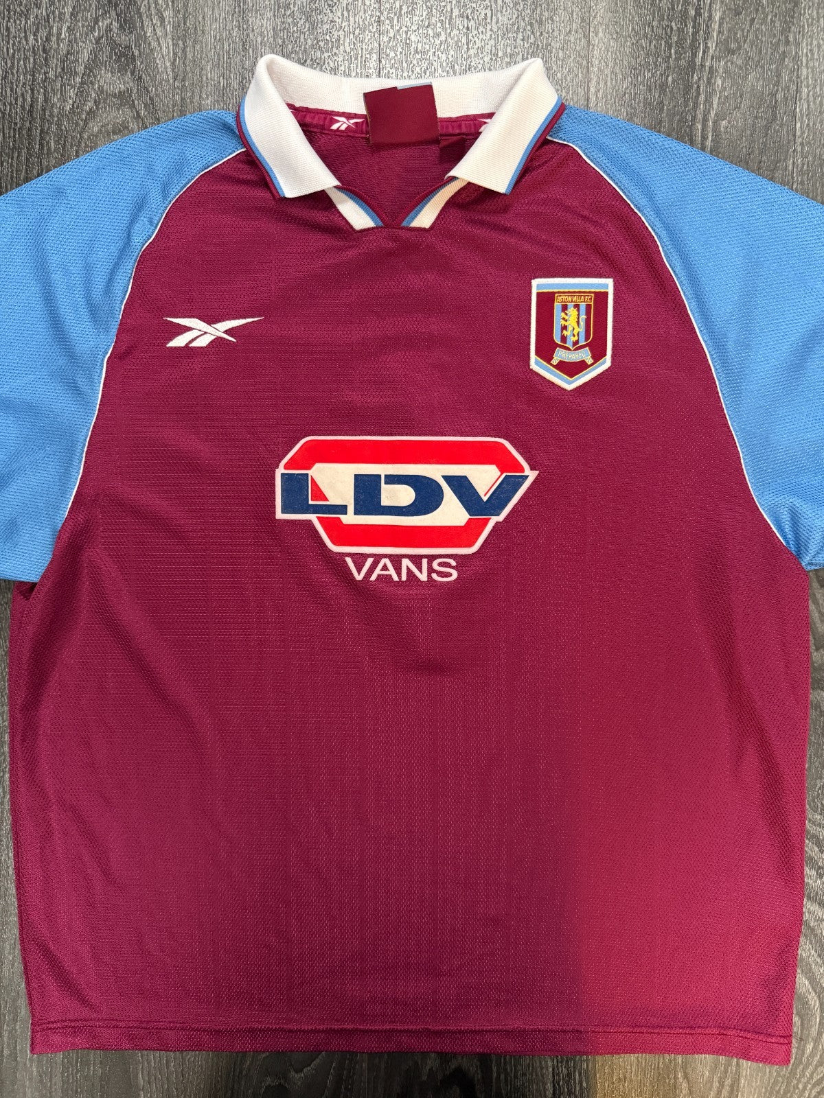 Original Reebok Aston Villa 1998/1999 Home Shirt COLLYMORE 9 Mens XXL 2XL3
