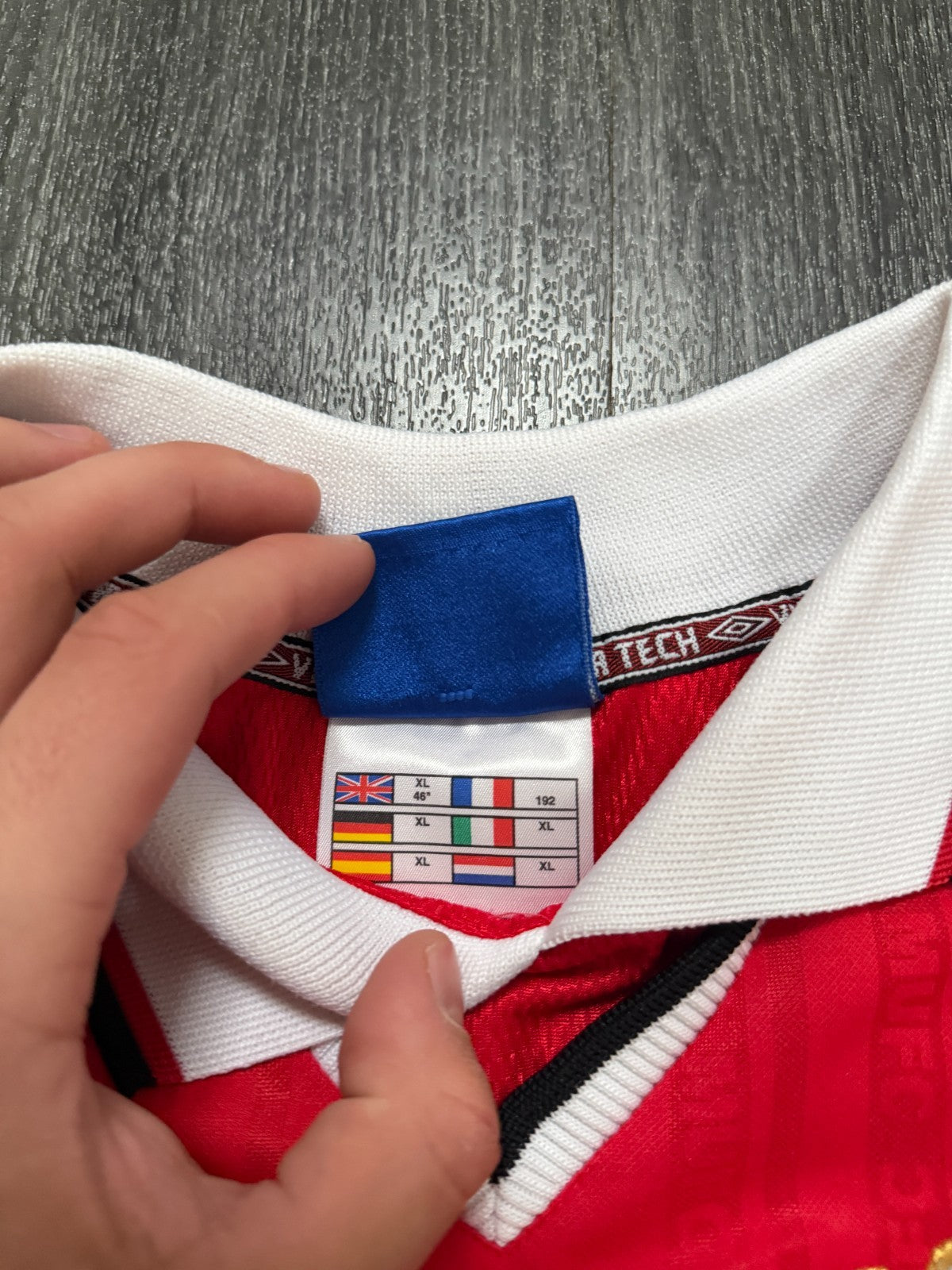 Original Umbro Manchester United 1999 Champions League Home Shirt Mens XL2