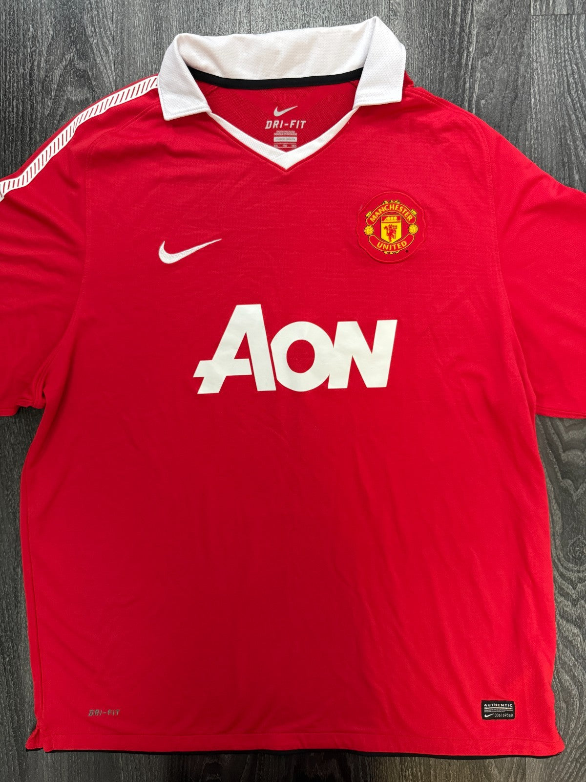 Original Authentic Nike Manchester United 2010/2011 Home Shirt Mens XXL 2XL0