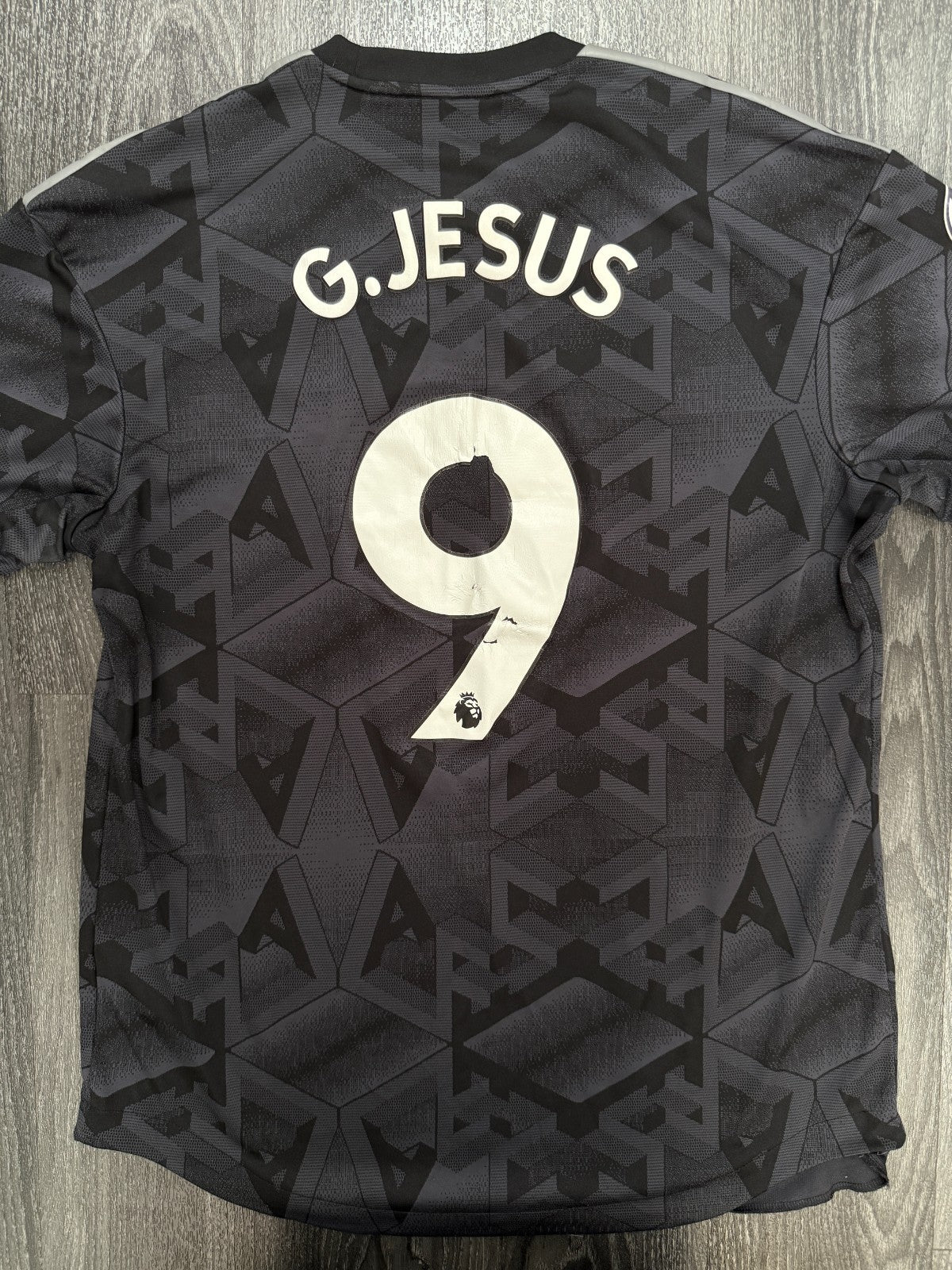 PLAYER ISSUE Original Adidas Arsenal 2022/2023 Away Shirt JESUS 9 Mens Large0