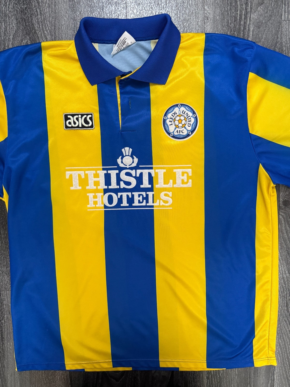 Original Asics Leeds United 1993/1994 Away Shirt Mens Extra Large XL0