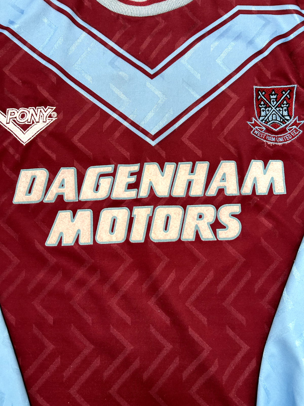 Authentic Pony West Ham United 1993/1994 Home Shirt Long Sleeve Rush 282