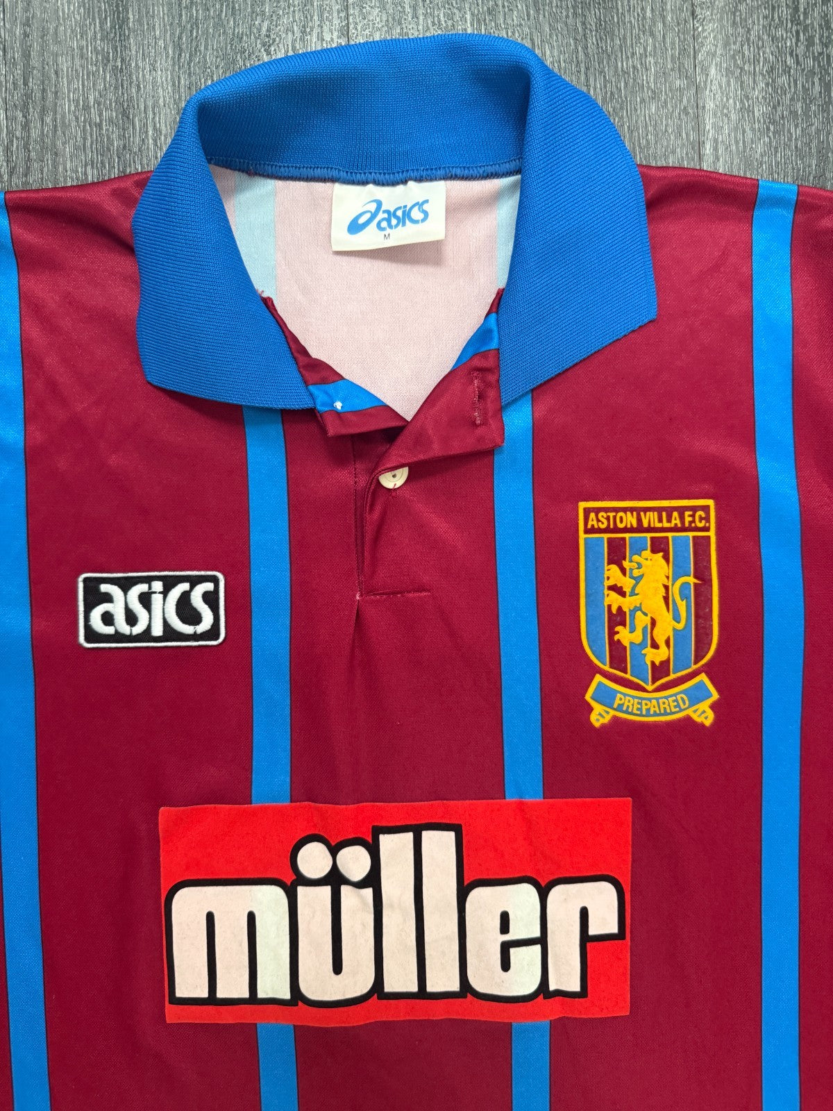 Original Authentic Asics Aston Villa 1993/1994 Home Shirt Mens Medium1
