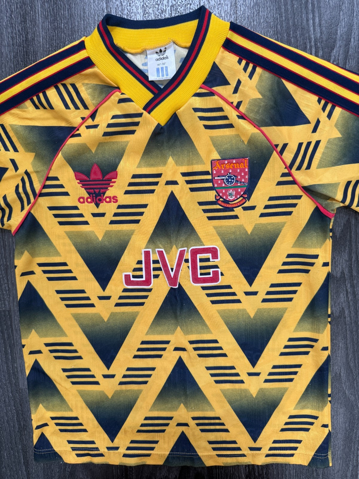 Original Adidas Arsenal 1990/1991 Bruised Banana Away Shirt Youth Large0