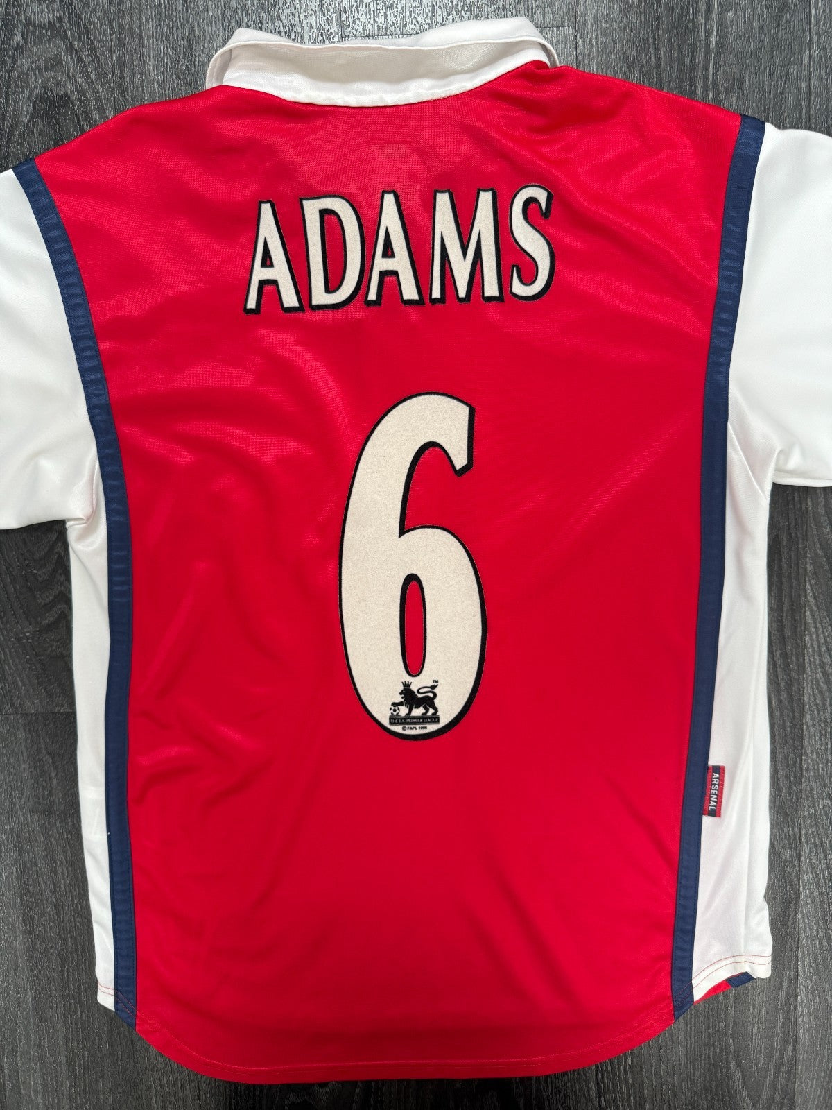 Original Nike Arsenal 1998/1999 Home Shirt ADAMS 6 Mens Small0