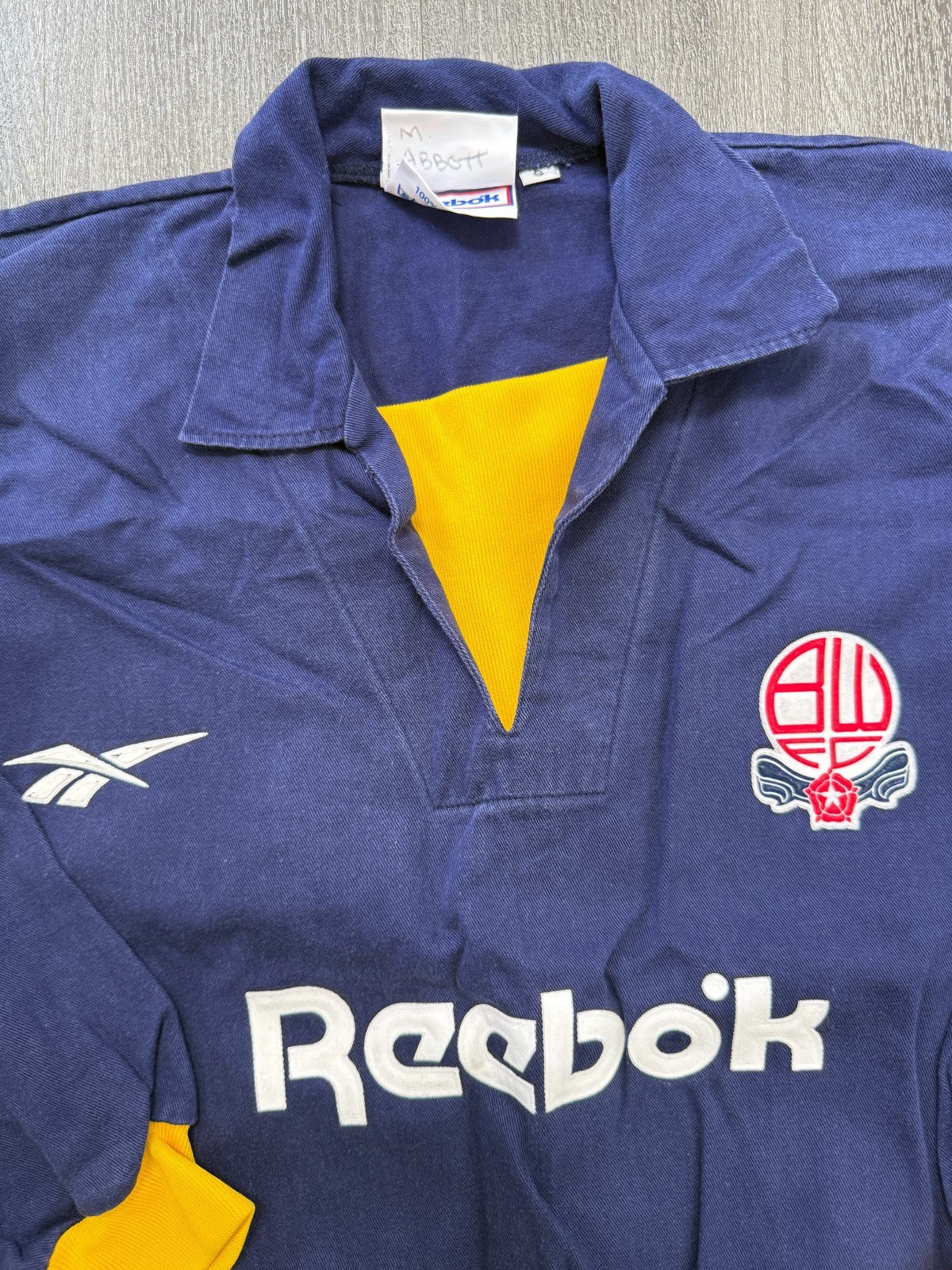 Original Authentic Reebok Bolton Wanderers 1993/1995 Drill Top Jacket Mens Small1