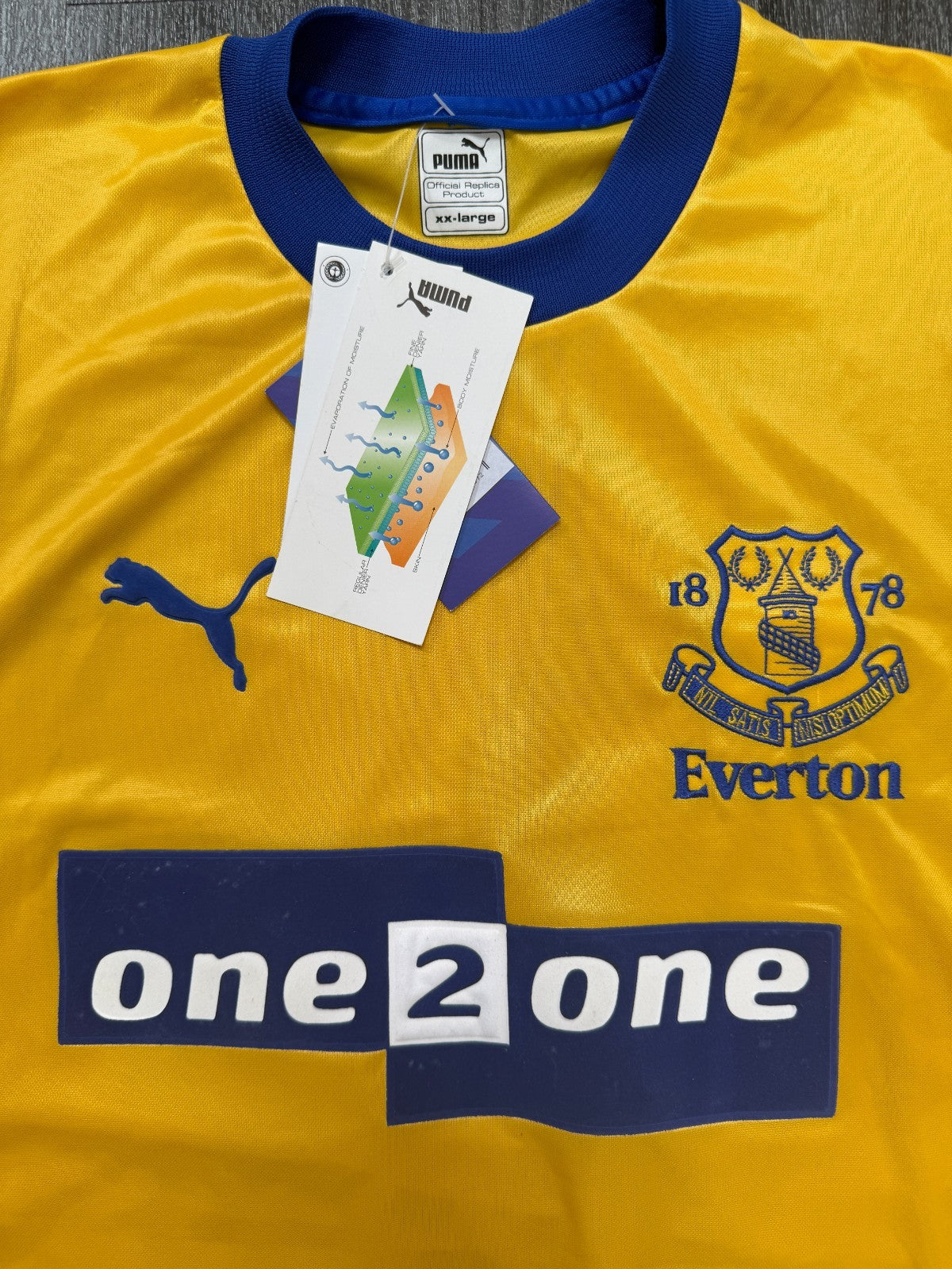 BNWT Original PUMA Everton 2000/2001 Away Shirt Mens XXl 2XL1