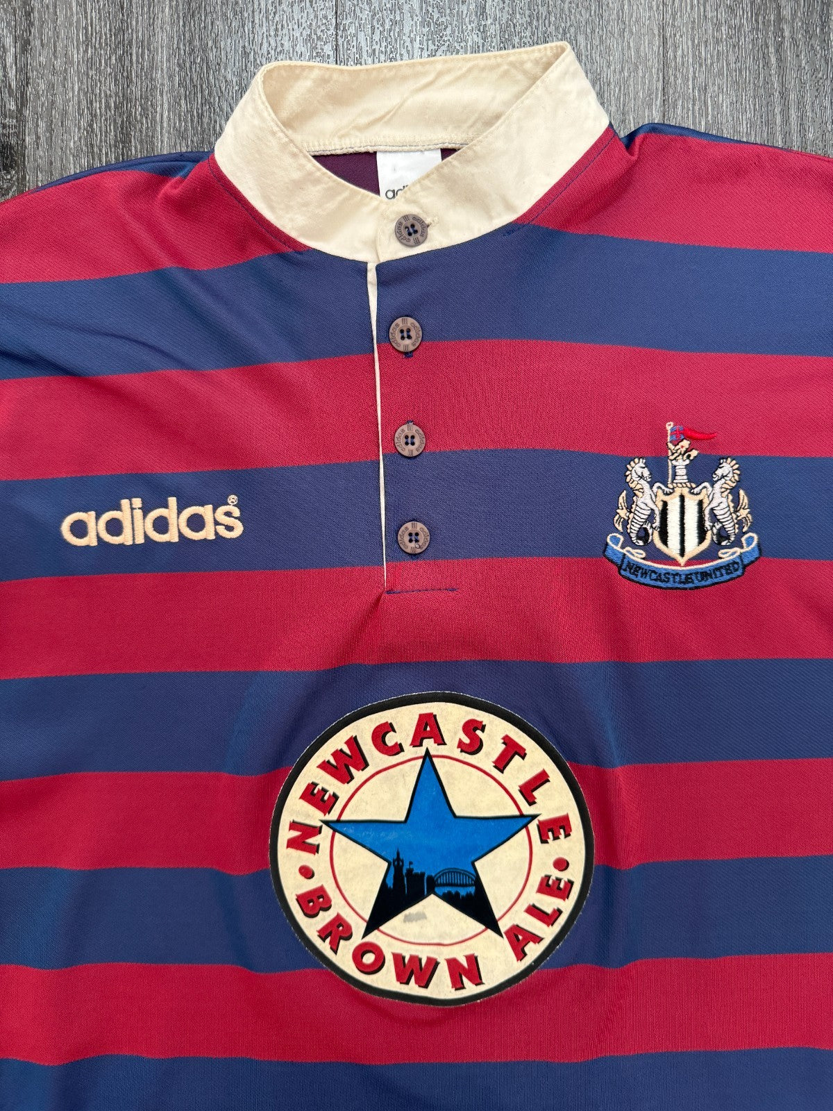 Original Adidas Newcastle United 1995/1996 Away Shirt GINOLA 14 Mens Small S2