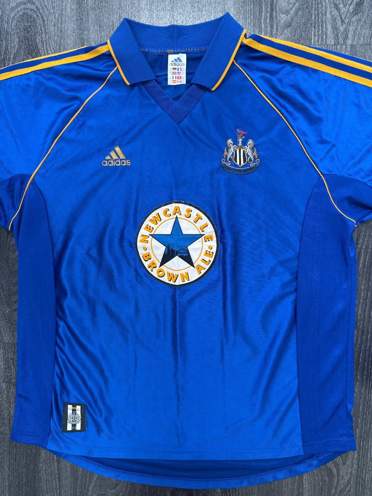 Original Adidas Newcastle United 1998/1999 Away Shirt SHEARER 9 Mens XXL 2XL3