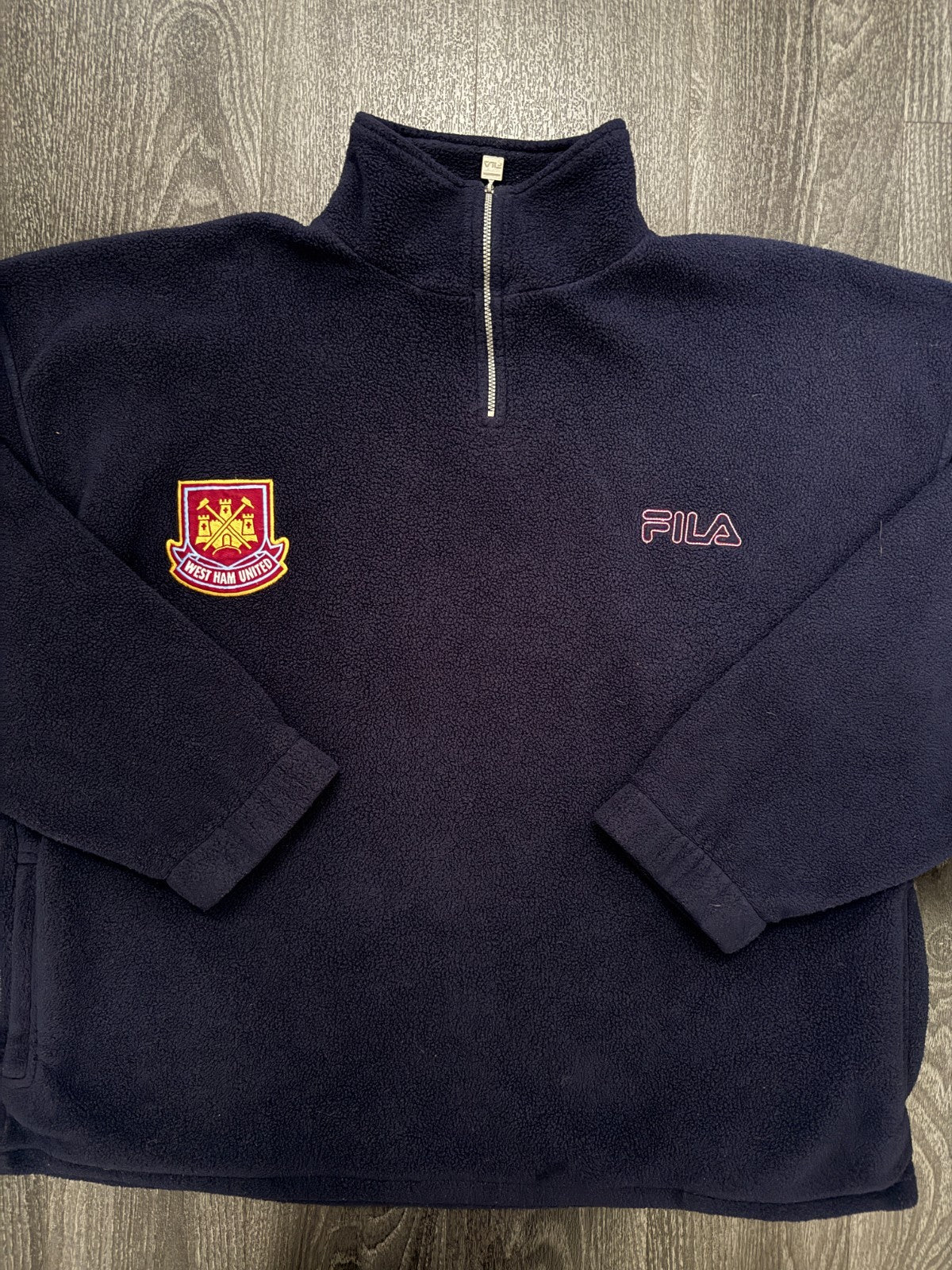 Original Fila West Ham United 1999/2000 Fleece Quarter Zip Mens XL0