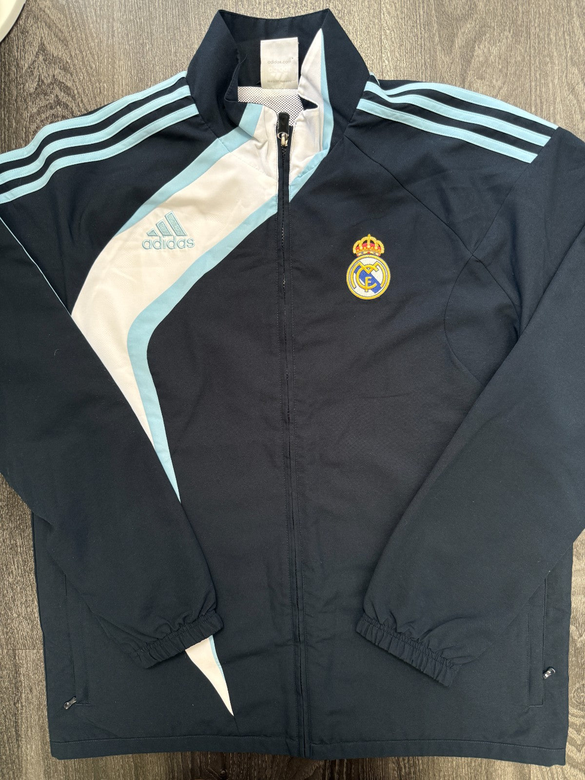 Original Authentic Adidas Real Madrid 2009/2010 Track Jacket Mens0