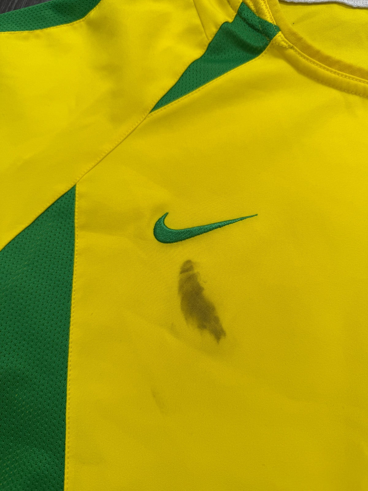 Original Authentic Nike Brazil Brasil 2002 Home Shirt Mens Large3