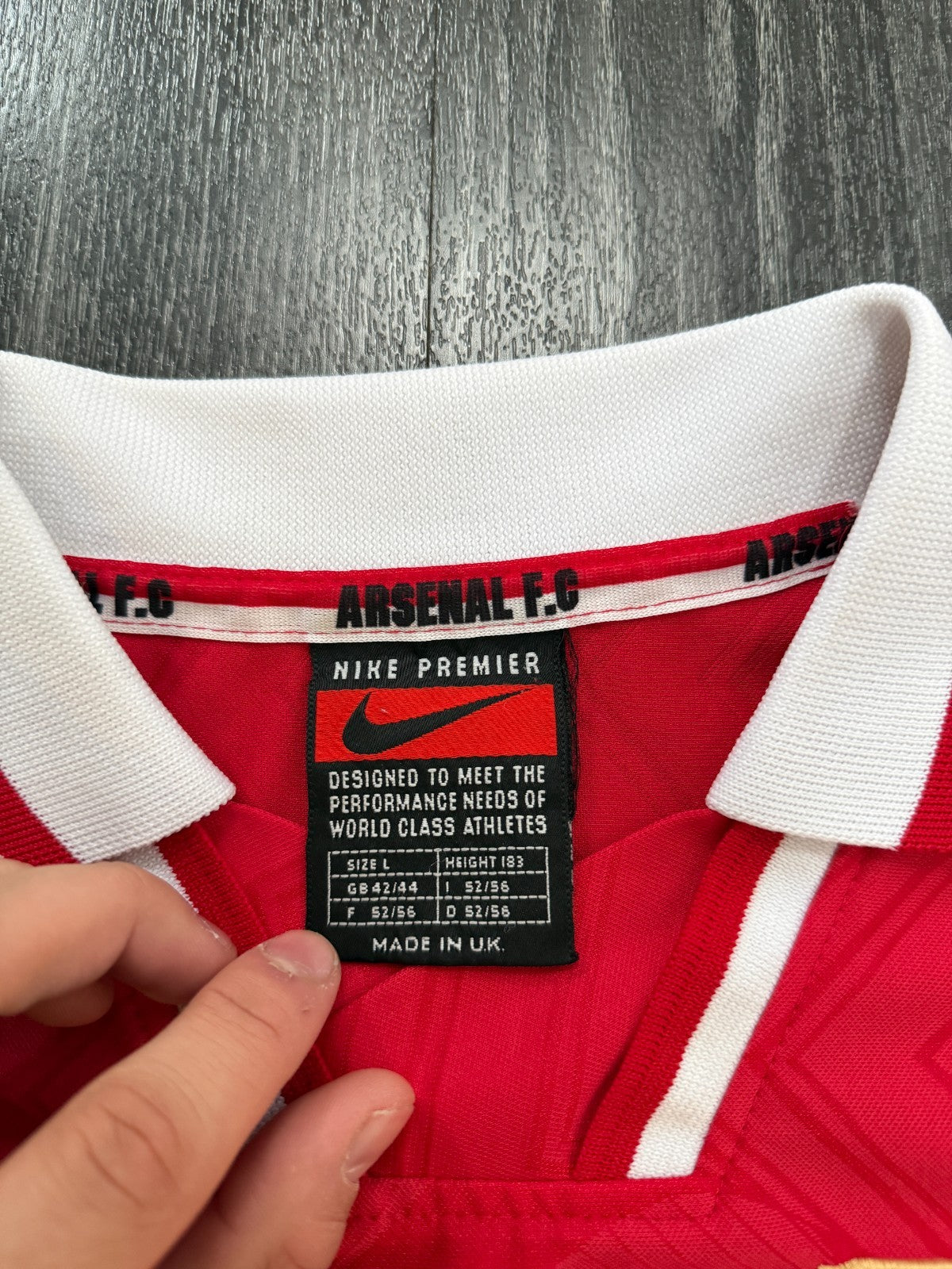 Original Authentic Nike Arsenal 1996/1997 Home Shirt Mens Large2