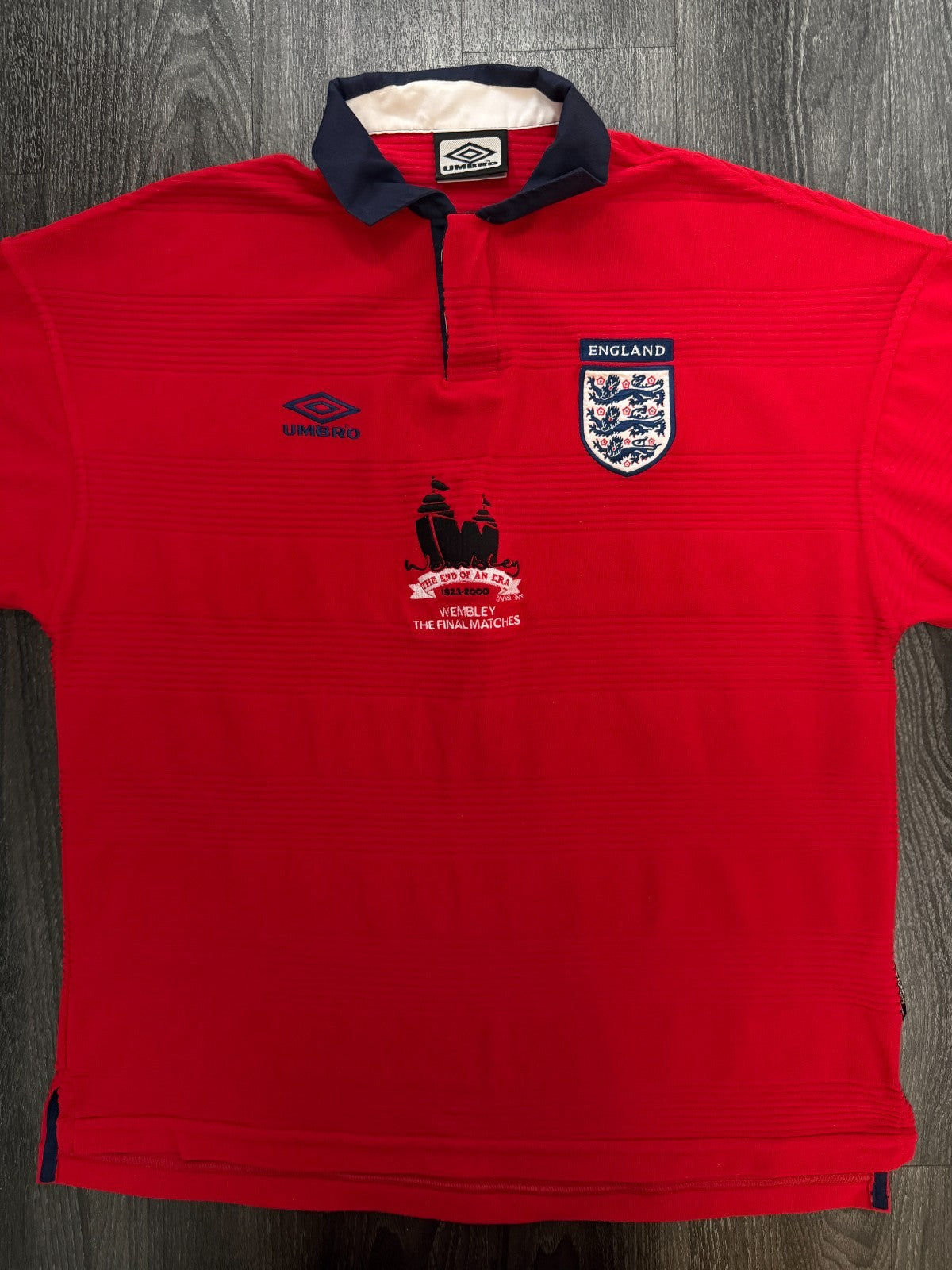 Original Umbro England 2000 Away Shirt 'WEMBLEY FINAL MATCHES' Mens XL1