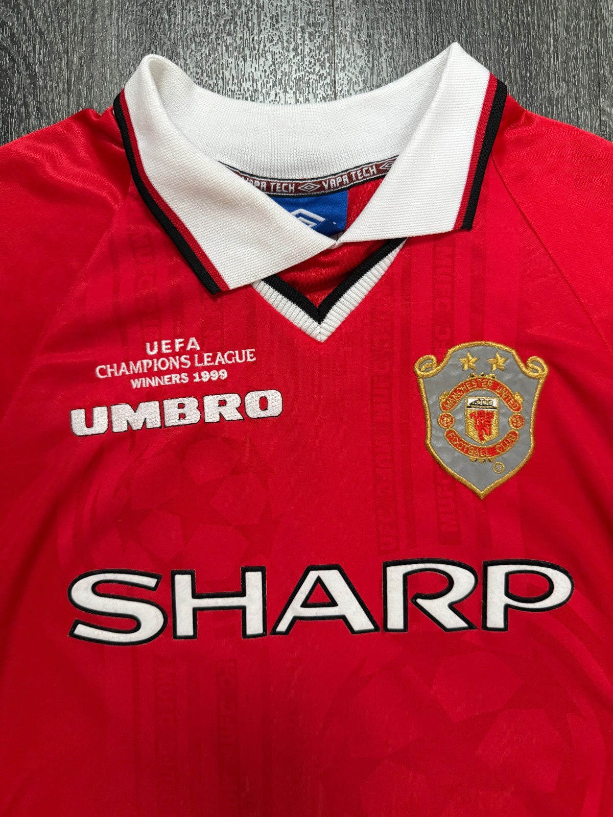 Original Umbro Manchester United 1999 Champions League Home Shirt Mens XL1