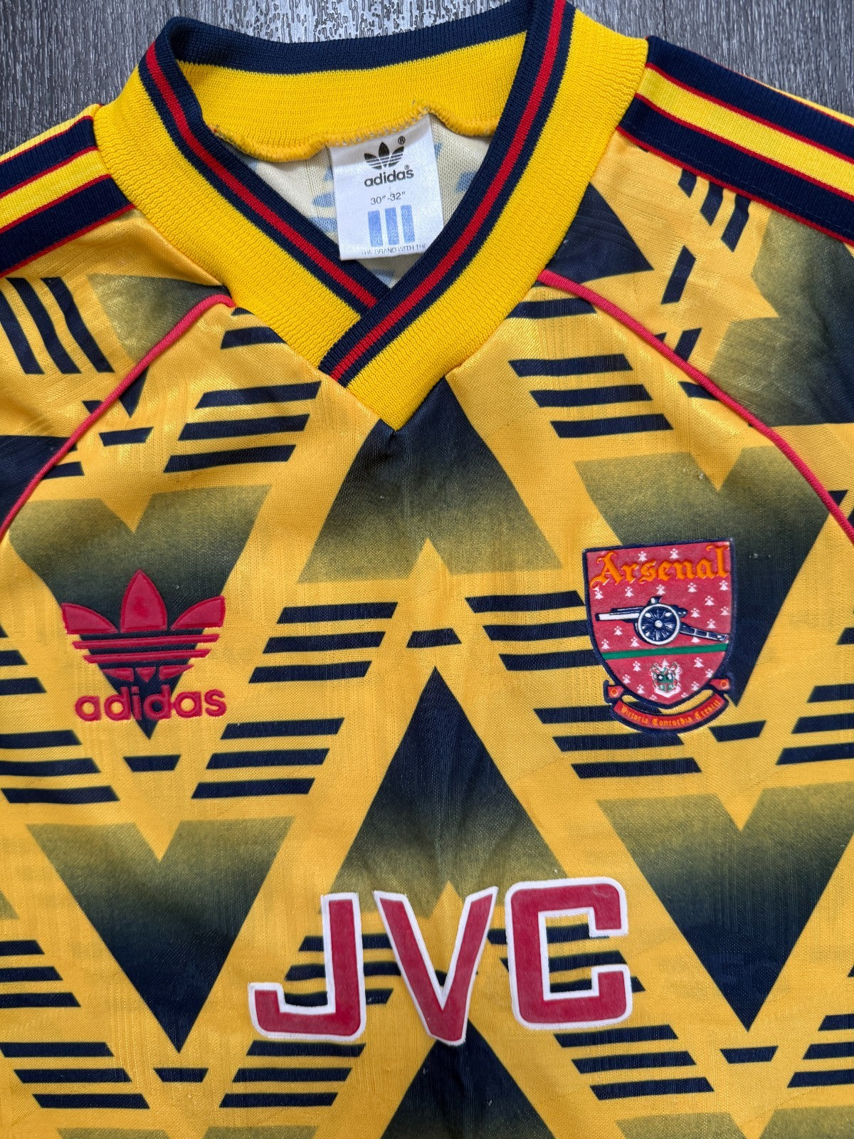 Original Adidas Arsenal 1990/1991 Bruised Banana Away Shirt Youth Large1