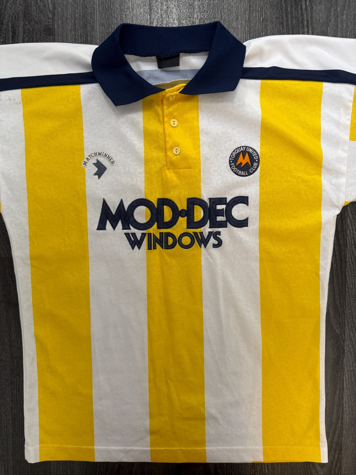 Original Authentic Matchwinner Torquay United 1991/1992 Home Shirt Mens Medium0