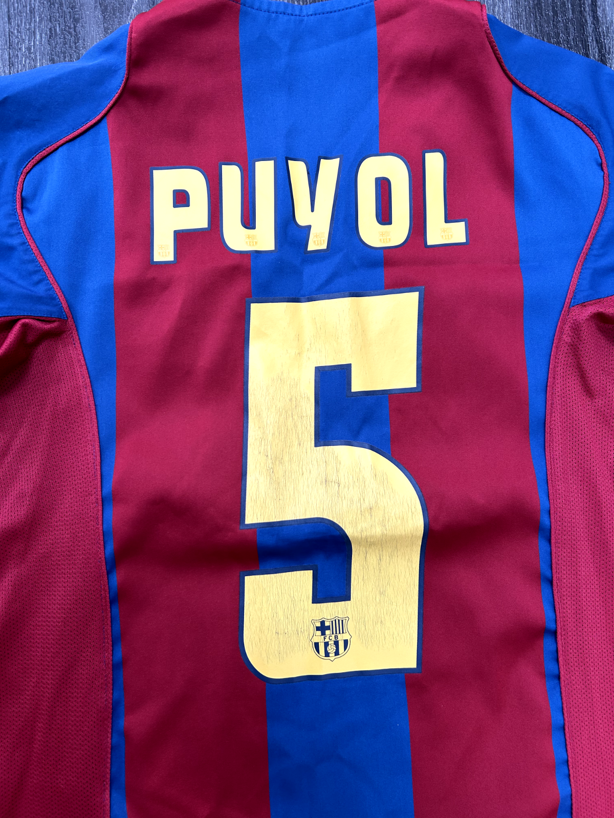 Original Authentic Nike FC Barcelona 2004/2005 Home Shirt Puyol 5 Mens Small12