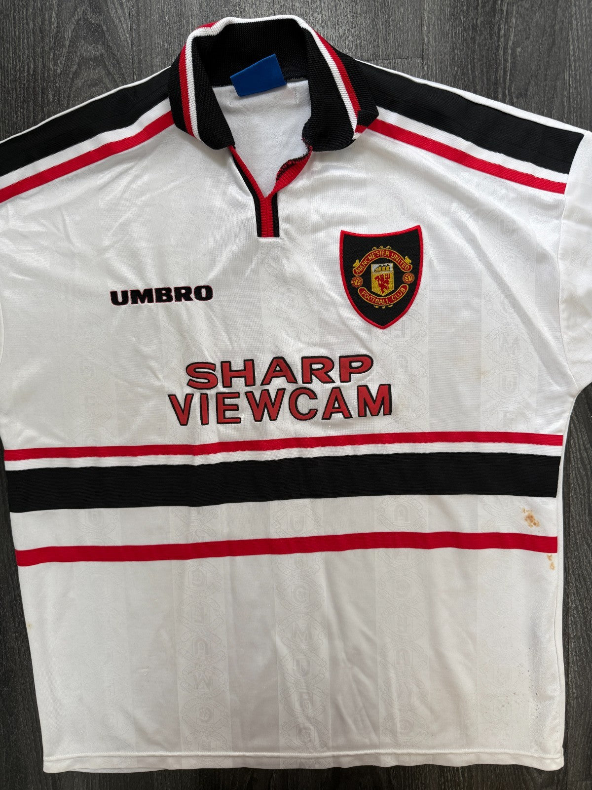 Original Authentic Umbro Manchester United 1997/1998 Away Shirt Mens XXL 2XL0