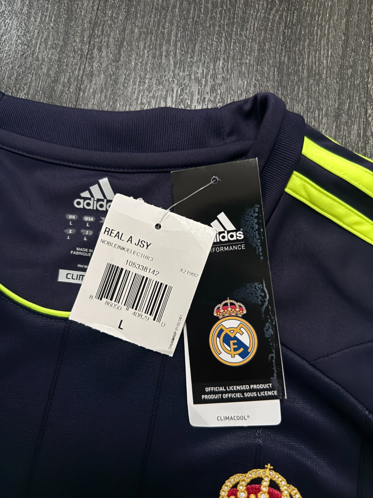 BNWT Original Adidas Real Madrid 2012/2013 Away Shirt Mens Large3