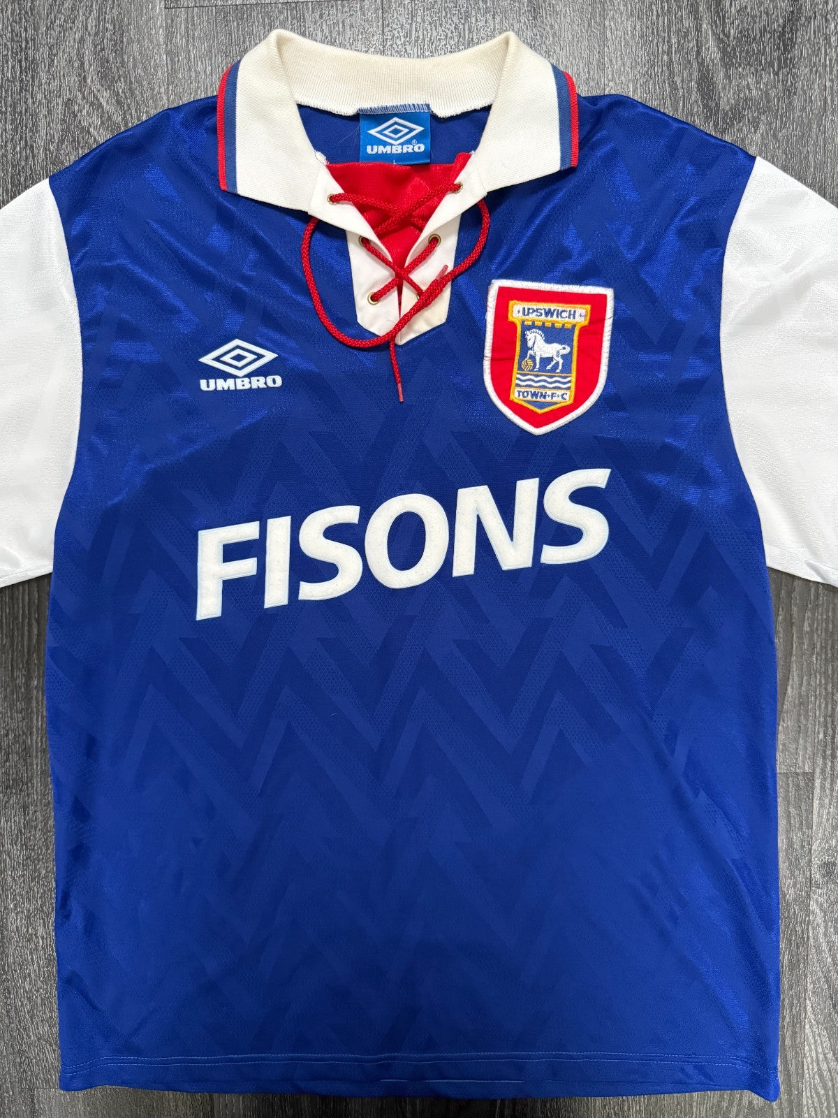 Original Umbro Ipswich Town 1992/1993 Home Shirt Mens Large0