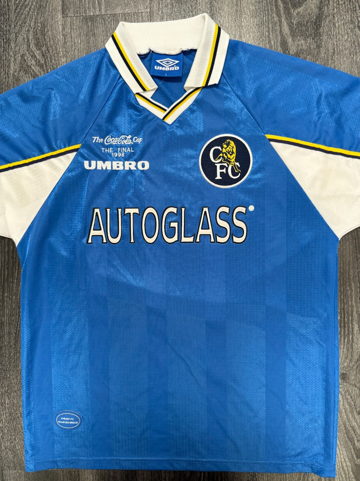 Authentic Umbro Chelsea 1997/1998 Home Shirt Coca Cola Cup Final Large0