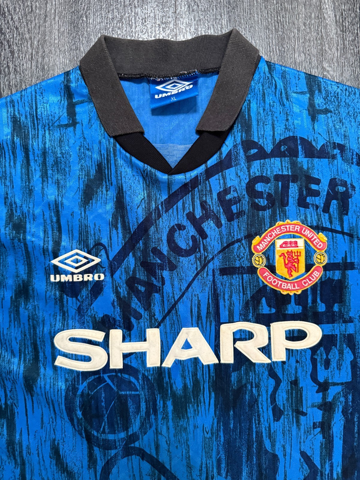 Original Umbro Manchester United 1992/1993 Away Shirt Mens Extra Large1