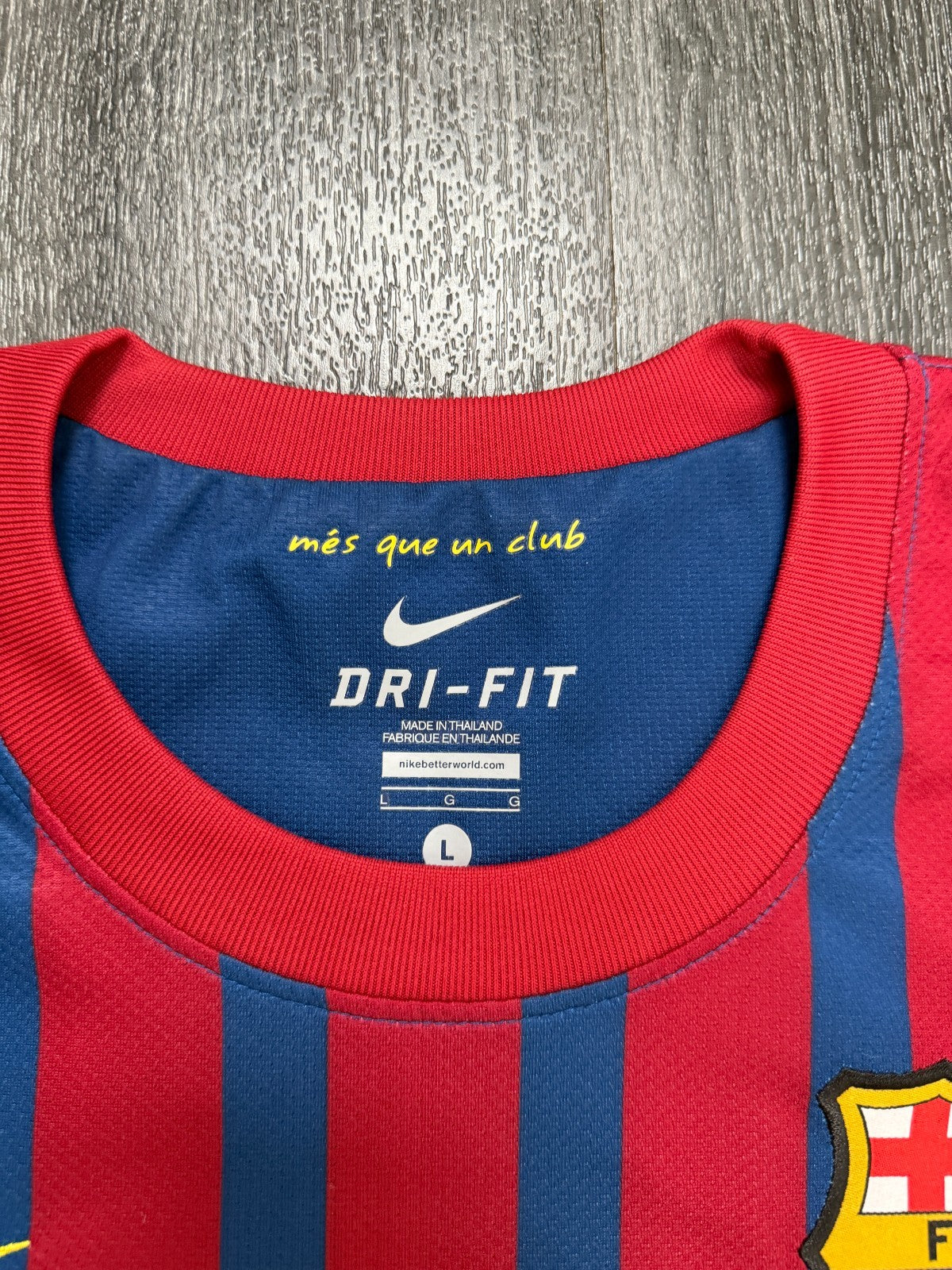 Original Authentic Nike Barcelona 2011/2012 Long Sleeve Home Shirt Mens Large3