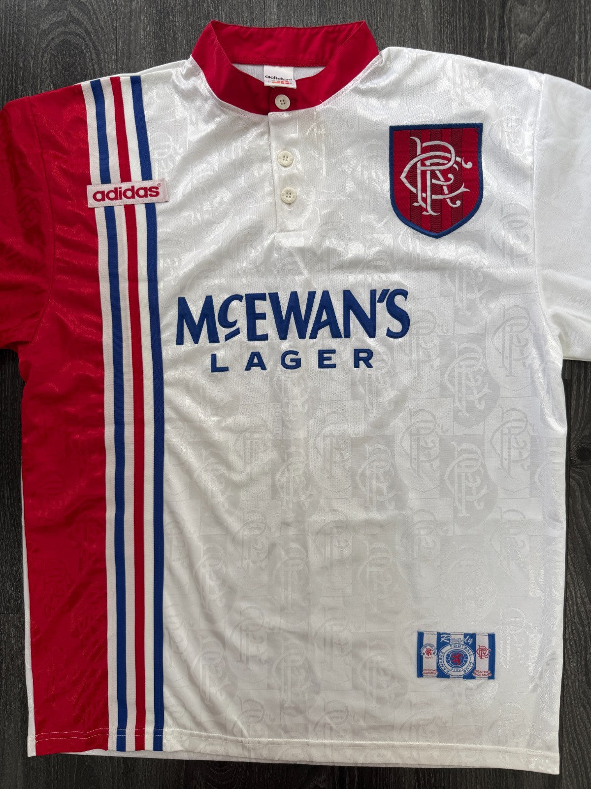 Original Authentic Adidas Rangers 1996/1997 Away Shirt Mens Large0