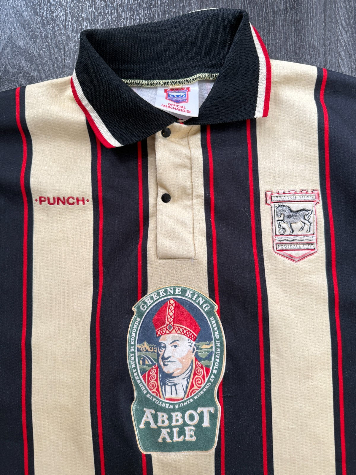 Original Authentic PUNCH Ipswich Town 1996/1997 Away Shirt Mens Extra Large1