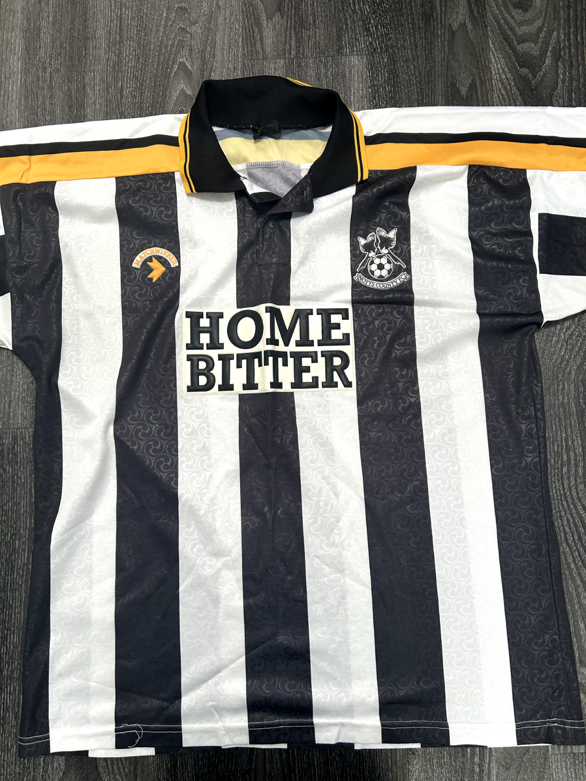 Authentic Matchwinner Notts County 1992/1993 Home Shirt Mens Extra Large0