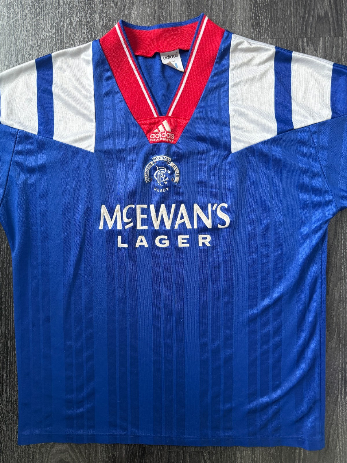 Original Authentic Adidas Rangers 1992/1993 Home Shirt Mens Large0