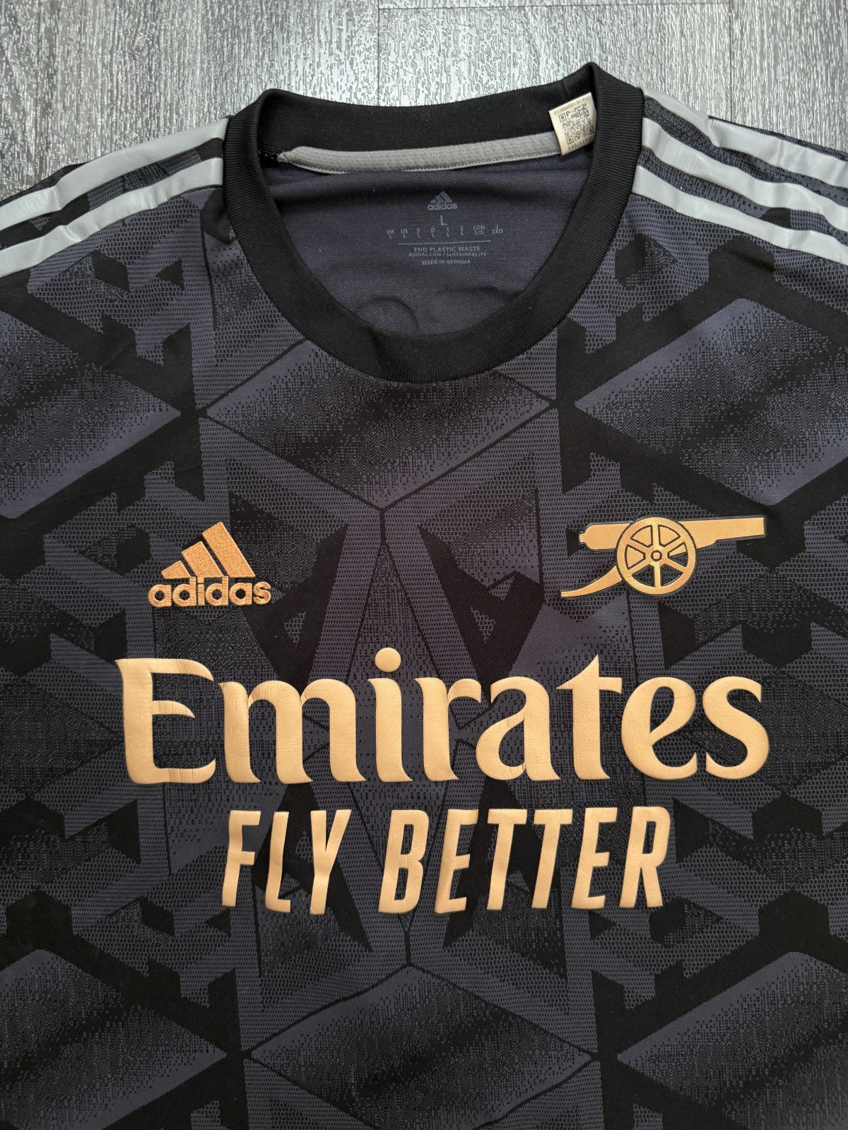 PLAYER ISSUE Original Adidas Arsenal 2022/2023 Away Shirt JESUS 9 Mens Large3