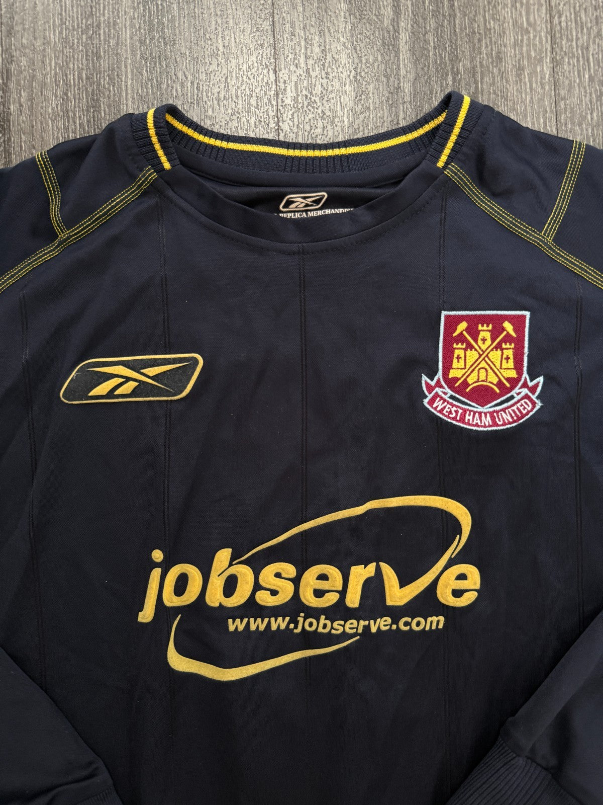 Reebok West Ham United 2003/2004 Long Sleeve Away Shirt CONNOLLY 8 Mens S2