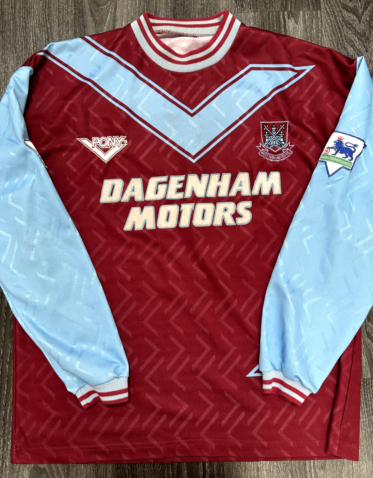 Authentic Pony West Ham United 1993/1994 Home Shirt Long Sleeve Rush 280