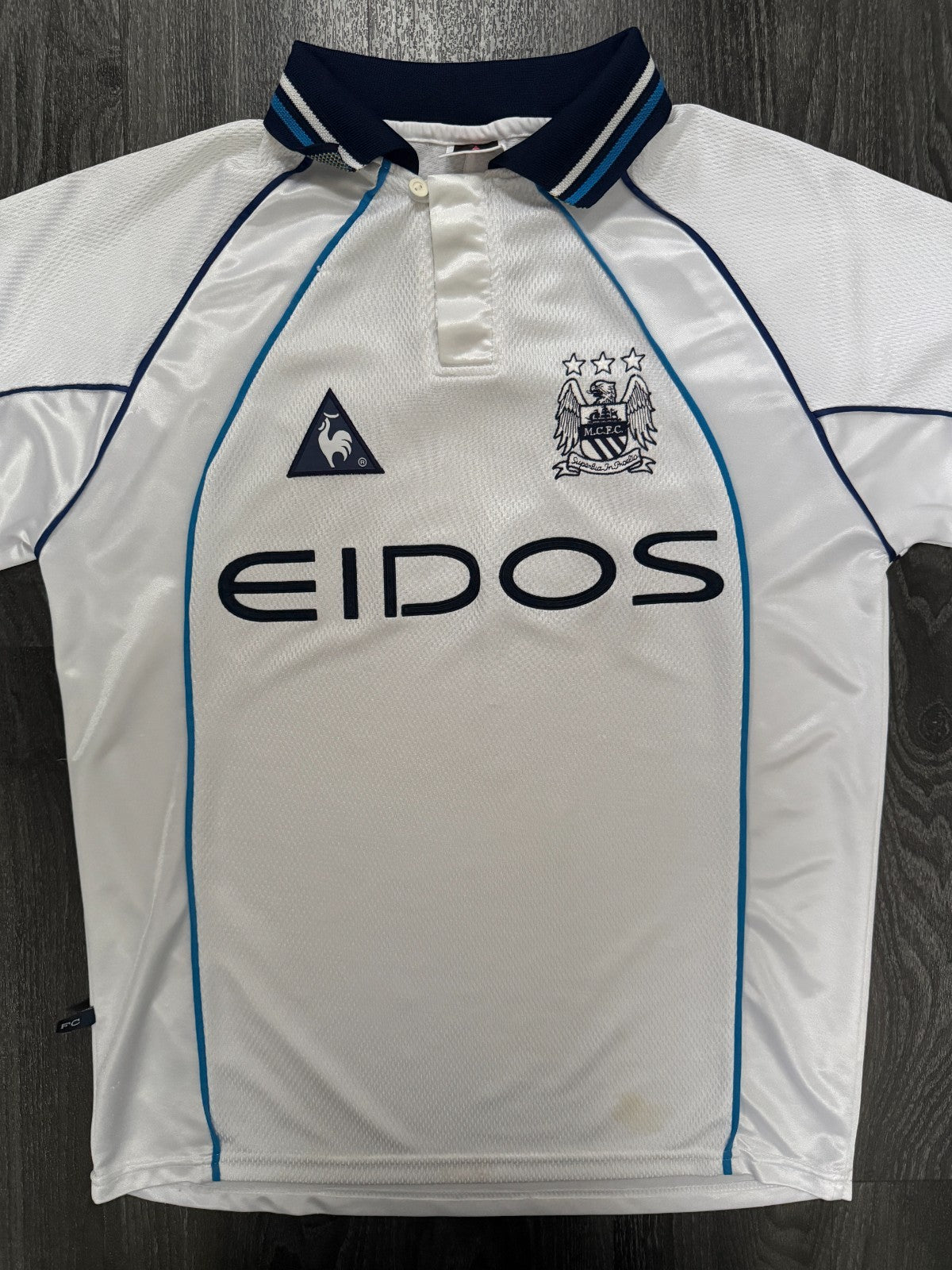 Original Le Coq Sportif Manchester City 1999/2000 Away Shirt Mens Medium0