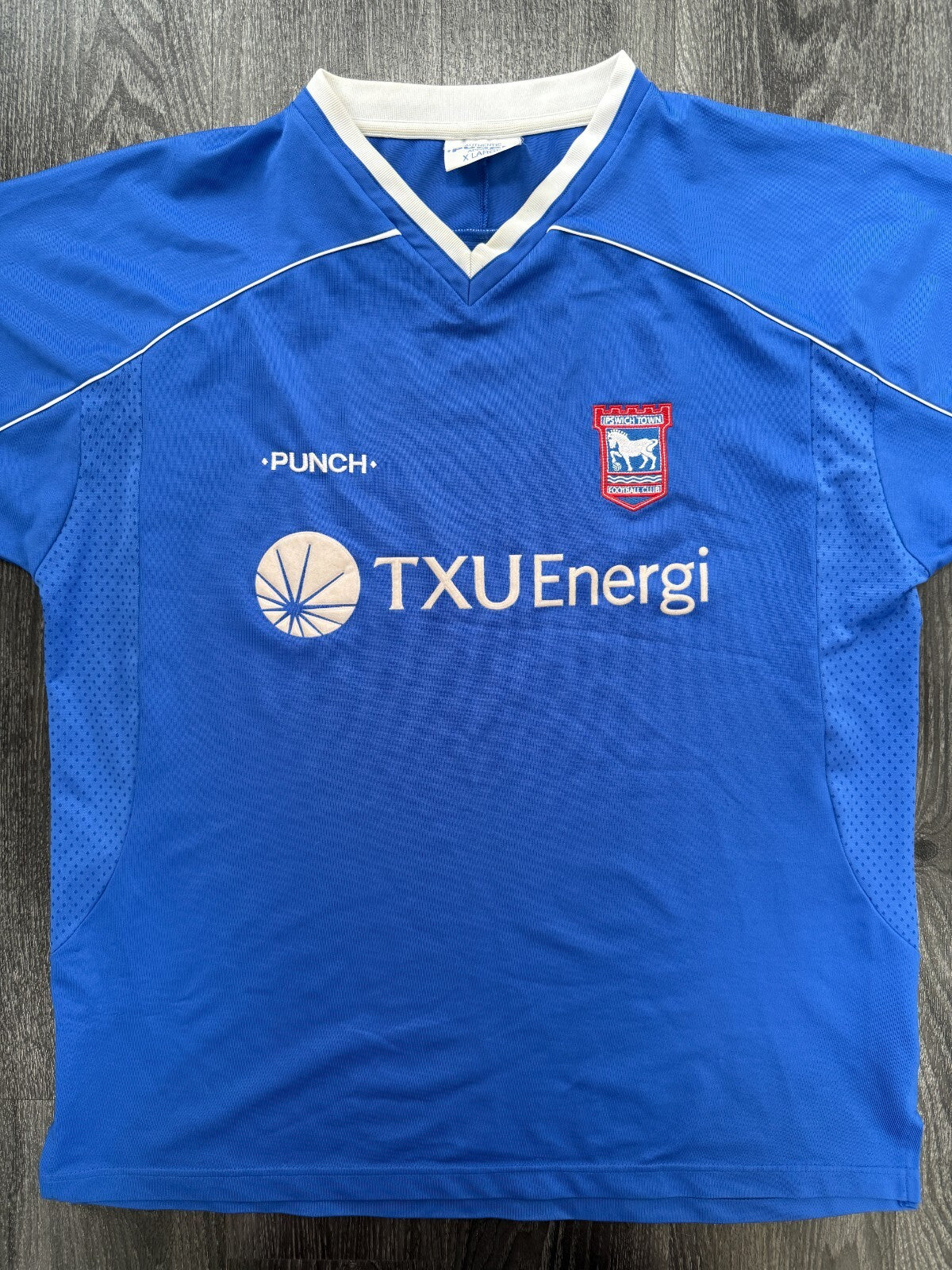 Original Authentic PUNCH Ipswich Town 2001/2002 Home Shirt Mens Extra Large0